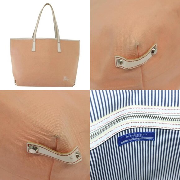 BURBERRY Blue Label Tote Bag Canvas Pink Silver Auth ti3364 - Picture 14 of 14